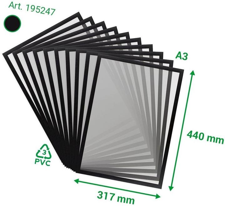 Produktbild Tarifold Magnetschild Magneto Solo Pro 195247 A3 sw 10 St./Pack.