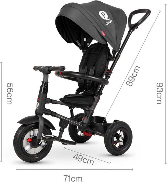 Qplay driewieler Rito Air Zwart