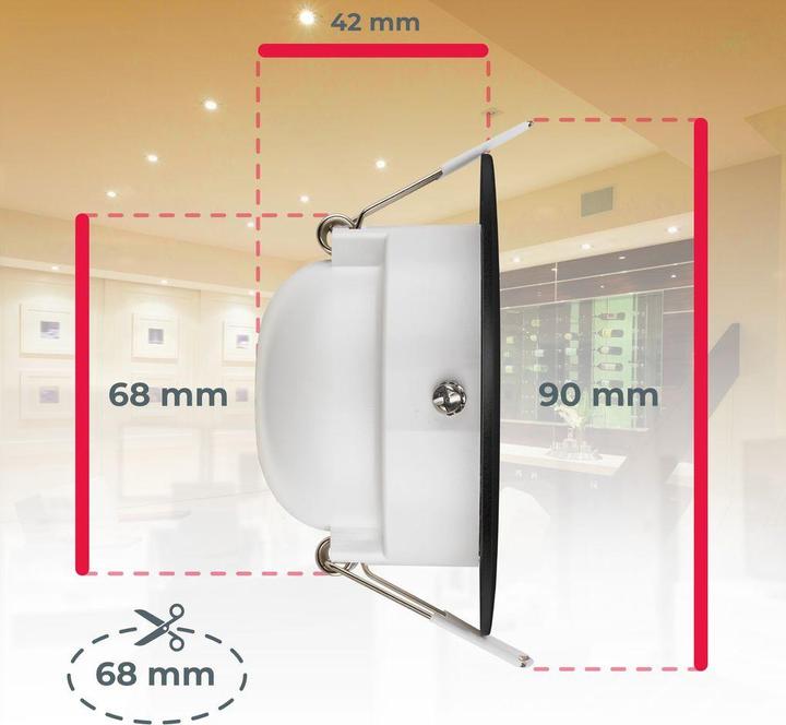 Image du produit B.K.Licht Lampes LED encastrées, set de 5, IP65, noir, 5xPlaque LED/4,9W (480 lm)