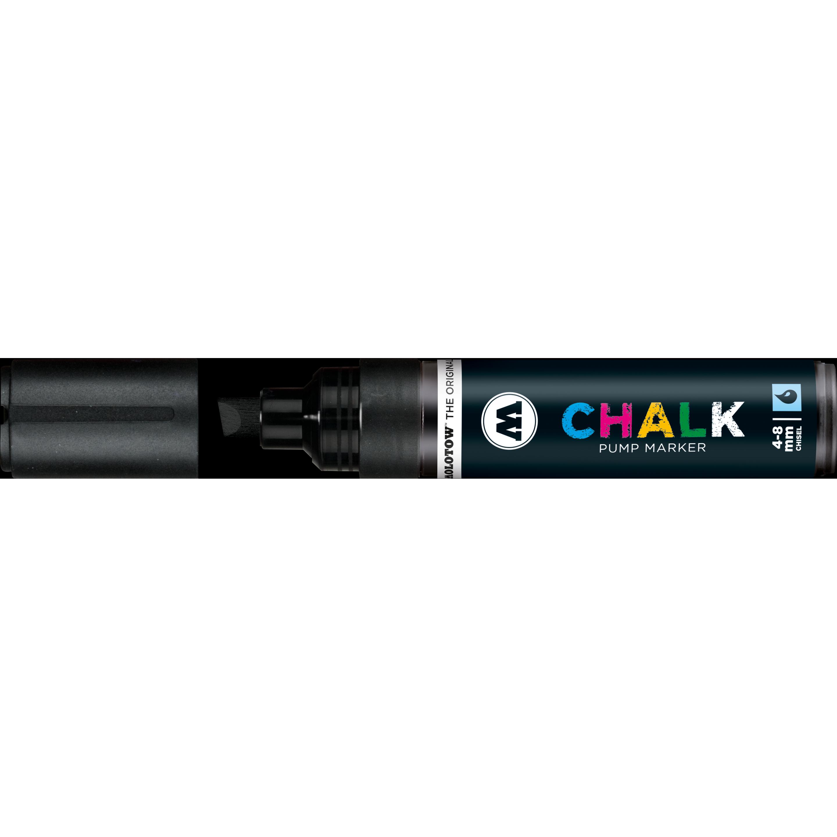 Molotow, Marker, Windowmarker Chalk nachfüllbar 4-8mm schwarz (Schwarz, 8 mm, 1 x)