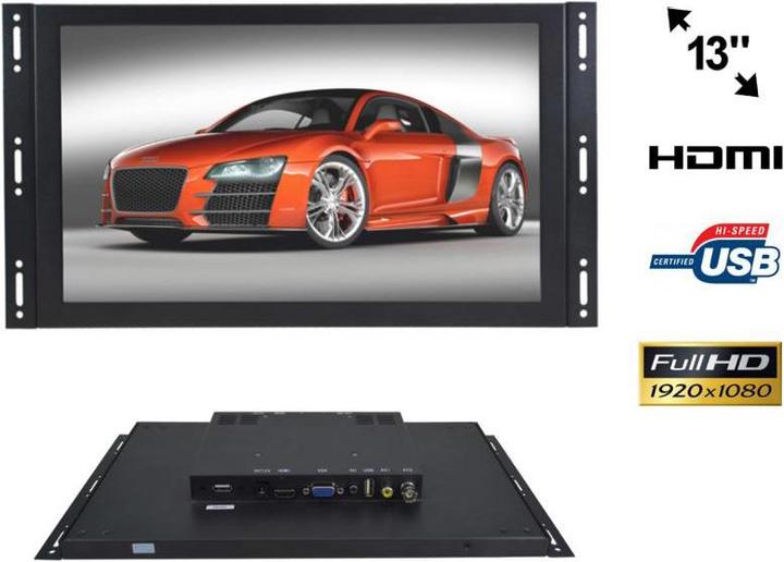 Nvox Monitorius dotykowy ips atviro rėmo led 13califull hd vga hdmi usb av 12v 230v