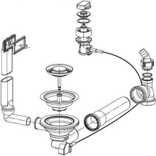 Productafbeelding Franke Klep spoelbak LIX 611, MOX 611, EFX 610, d 3"1 / 2, excentrisch