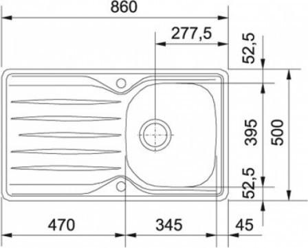 Productafbeelding Franke Klep spoelbak LIX 611, MOX 611, EFX 610, d 3"1 / 2, excentrisch
