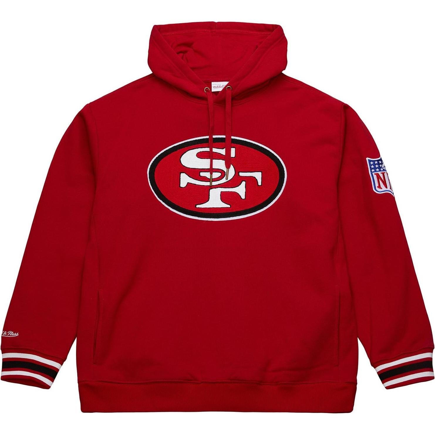 Mitchell & Ness, Herren, Pullover, Fleece Hoody STITCH San Francisco 49ers - XL, Rot, (XL)