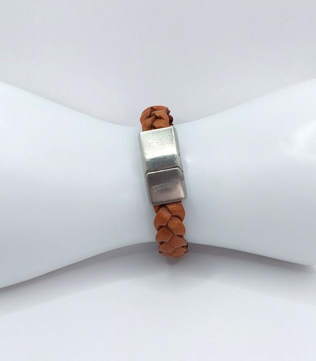 Immagine prodotto Thomss Bracciale in pelle No.03 Bracciale piccolo per bambini/ragazzi marrone chiaro con chiusura in (16.50 cm, Acciaio inossidabile, 100% pelle)