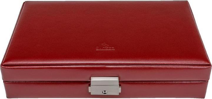 Sacher comb. collector's case 2310.521.015043 red beige AMADORA - genuine leather (ring mouldings)