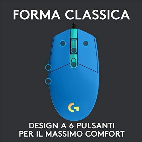 Actual product image Logitech Gaming mouse G203 Lightsync RGB, Blue (Cable)