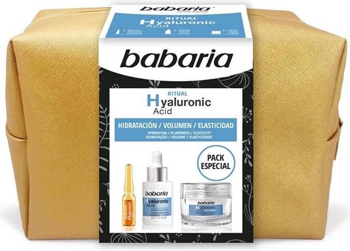 Actual product image Babaria Hyaluron Ritual Toiletry Bag Special Pack with Face Cream 50ml, Face Serum 30ml, and Face Ampoule 2m (Facial care set)