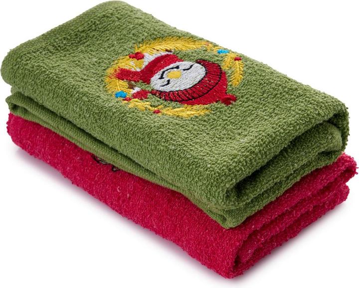 Produktbild L'essentiel Xmas Red Green Wash Towel Set 2 Pieces (30 x 50 cm)