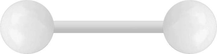 Produktbild Star Piercing Micro Barbell weiss mit zwei Kugeln (Kunststoff, ohne Messing)