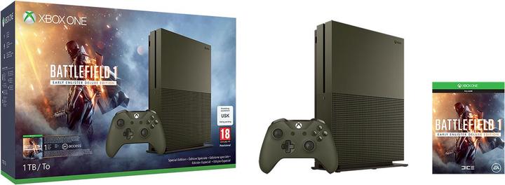 Produktbild Microsoft Xbox One S 1TB, Battlefield 1 Limited Bundle