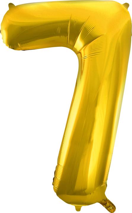 Idena Foil Balloon Number 7 65x100cm gold (1 x)