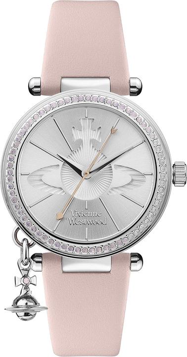 Actual product image Vivienne Westwood Orb Pastelle Ladies Quartz Watch with Silver Dial and Leather Strap