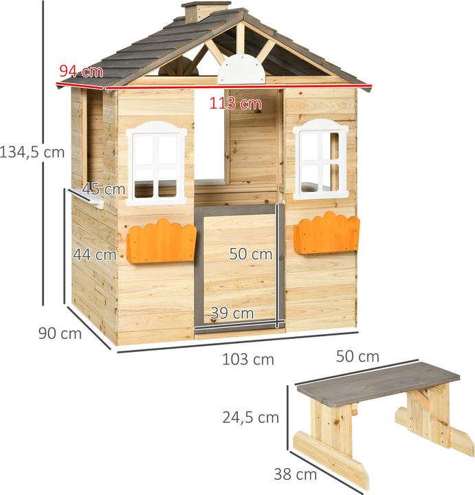 Image du produit Outsunny Maison de jeux pour enfants avec support pour pots de fleurs