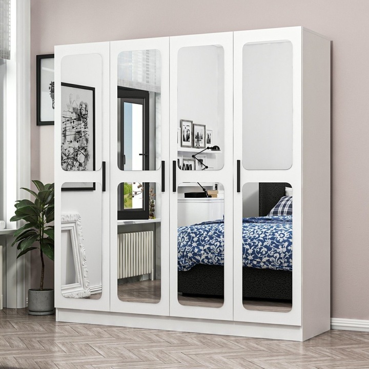 Produktbild Skye Decor Kale Mirror Four Door Wardrobe