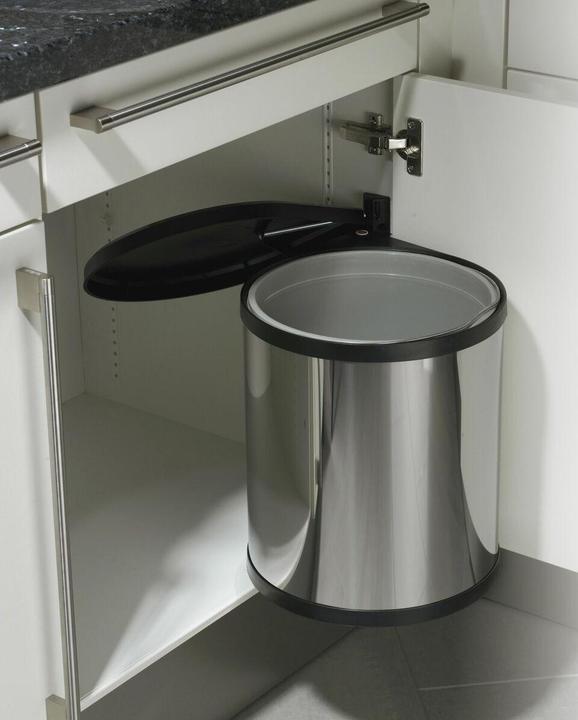 Image du produit Hailo Compact-Box M, poubelle encastrable, 15 litres, inox (15 l)