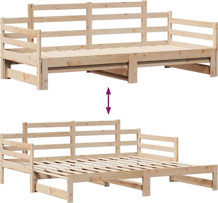 Actual product image vidaXL Extendable day bed with drawers