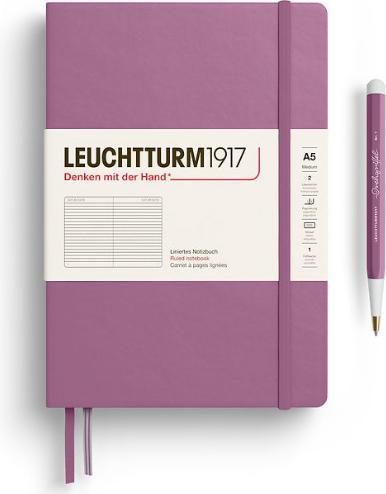 Image du produit Leuchtturm1917 Leuchtturm Medium Lin.D.Rose (145 x 210 mm, À rayures, Couverture rigide)