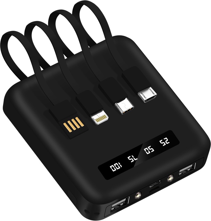 Actual product image Akashi Powerbank with cable (10000 mAh)