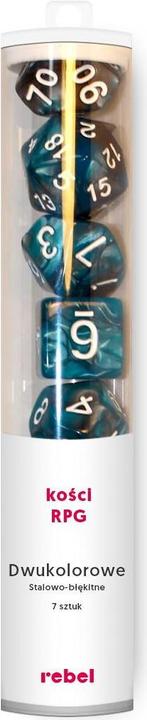 Immagine prodotto Rebel Set di dadi da gioco di ruolo - Due colori - Acciaio e Mėlyna