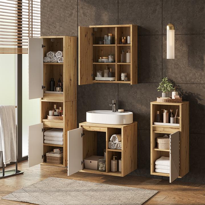 Produktbild Vicco Badmöbel-Set Viola, Artisan-Eiche, 4 Teile