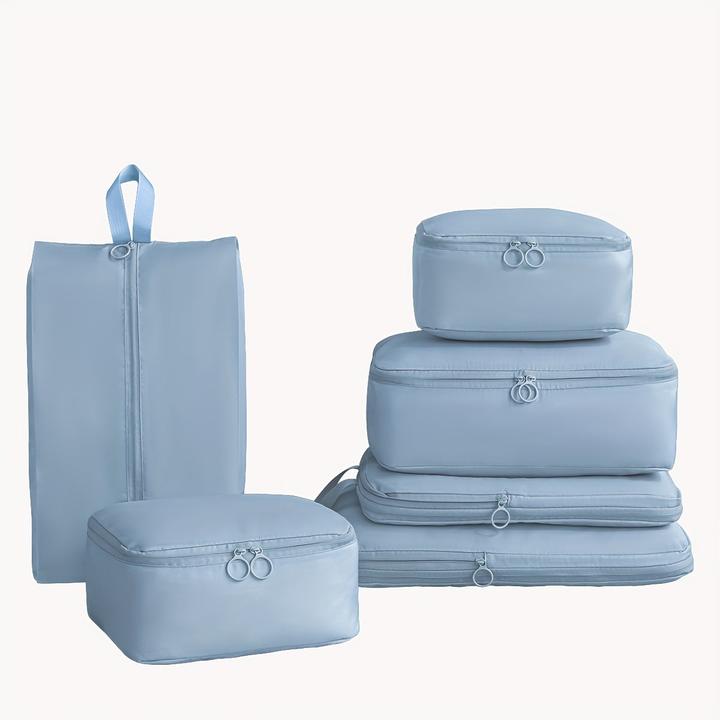 Only-Bags.Store 6-teiliges Set eleganter Polyester-Packwürfel, komprimierbare Reiseorganisationstaschen für Gepäck