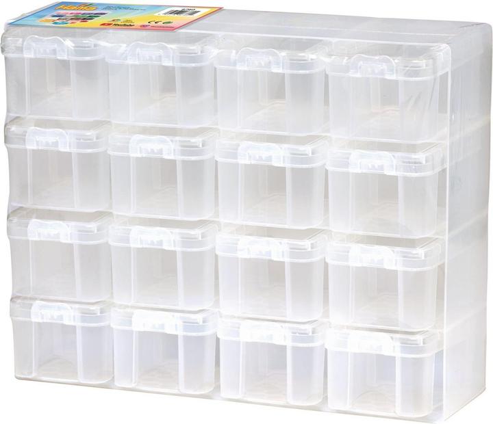 Hama Set de boîtes de rangement pour perles à repasser avec 16 boîtes de rangement