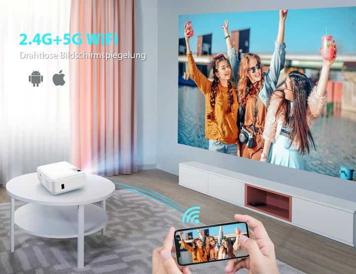 Actual product image Bosnas C50XX 1080P Projector (White)