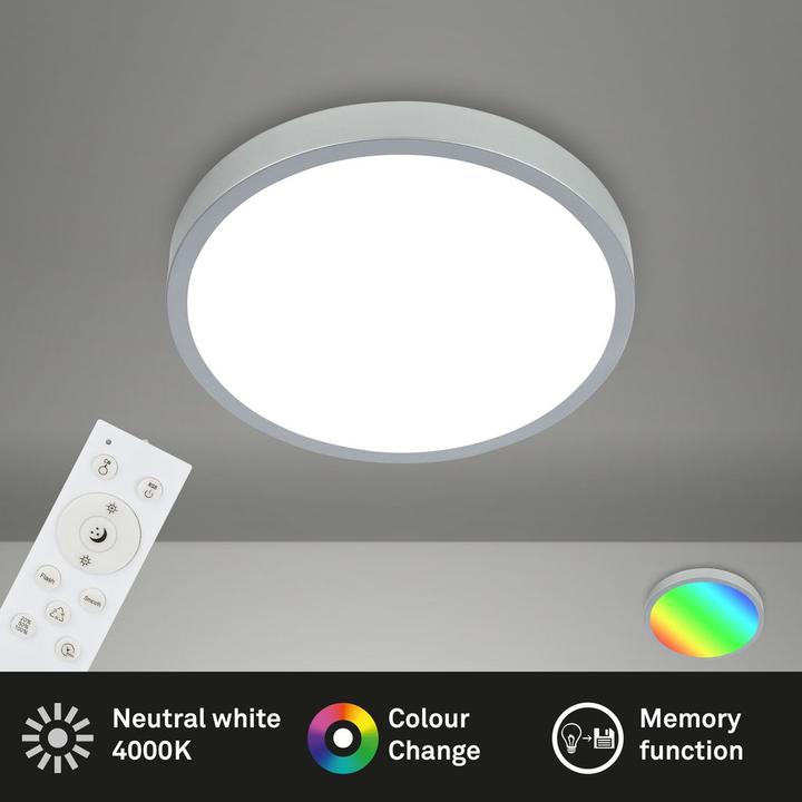 Produktbild Briloner RGBW-LED Aufbauleuchte, silberfarbig, 1xLED/22W (2900 lm)