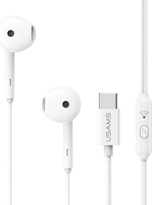 Productafbeelding Usams Stereo headphones EP-50 USB-C 1.2m white (Bedraad)