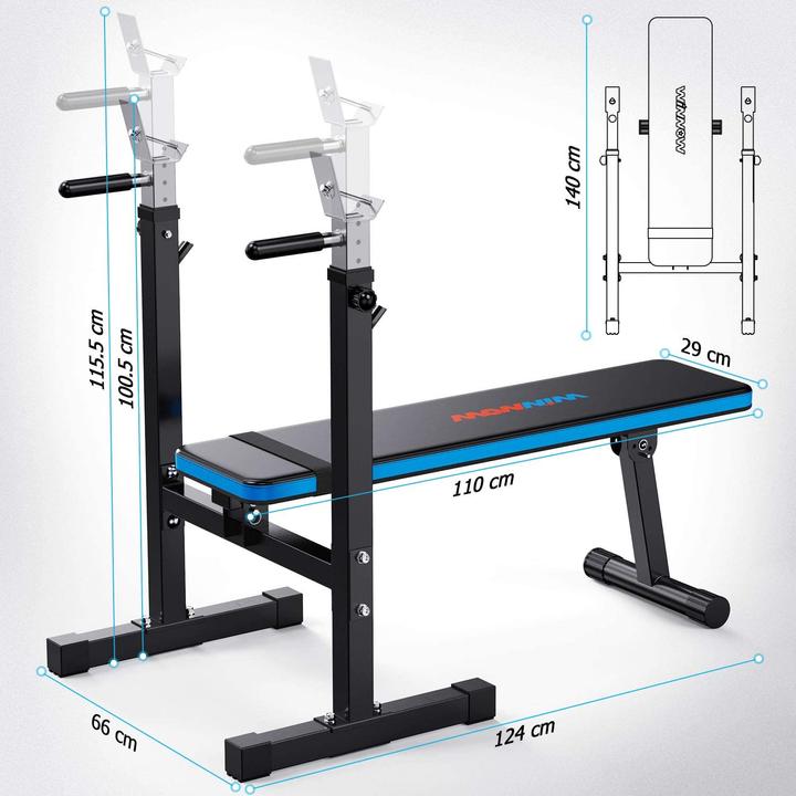 Actual product image Winnow Adjustable weight bench with dip station