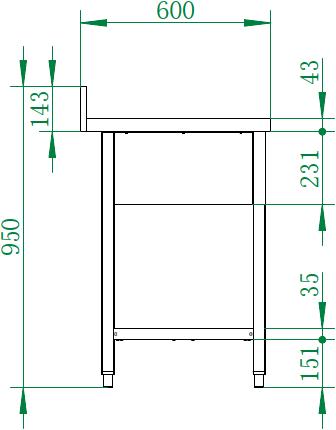 Actual product image Gastro Hero Sink unit Basic with basin left