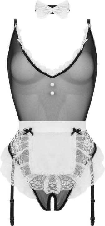 Produktbild Christine Le Duc Christine Maid Kostüm mit offenem Schritt Schwarz/Weiss (M, S)