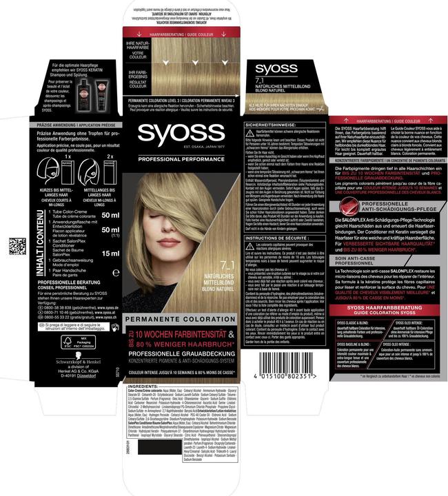 Immagine prodotto Syoss Colorazione permanente (7_1 Biondo medio naturale)