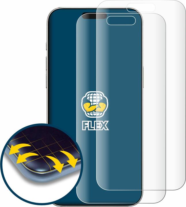 Produktbild BROTECT Fullscreen Schutzfolie Displayschutz Folie Klar Transparent (2 Stück, Apple iPhone 16)