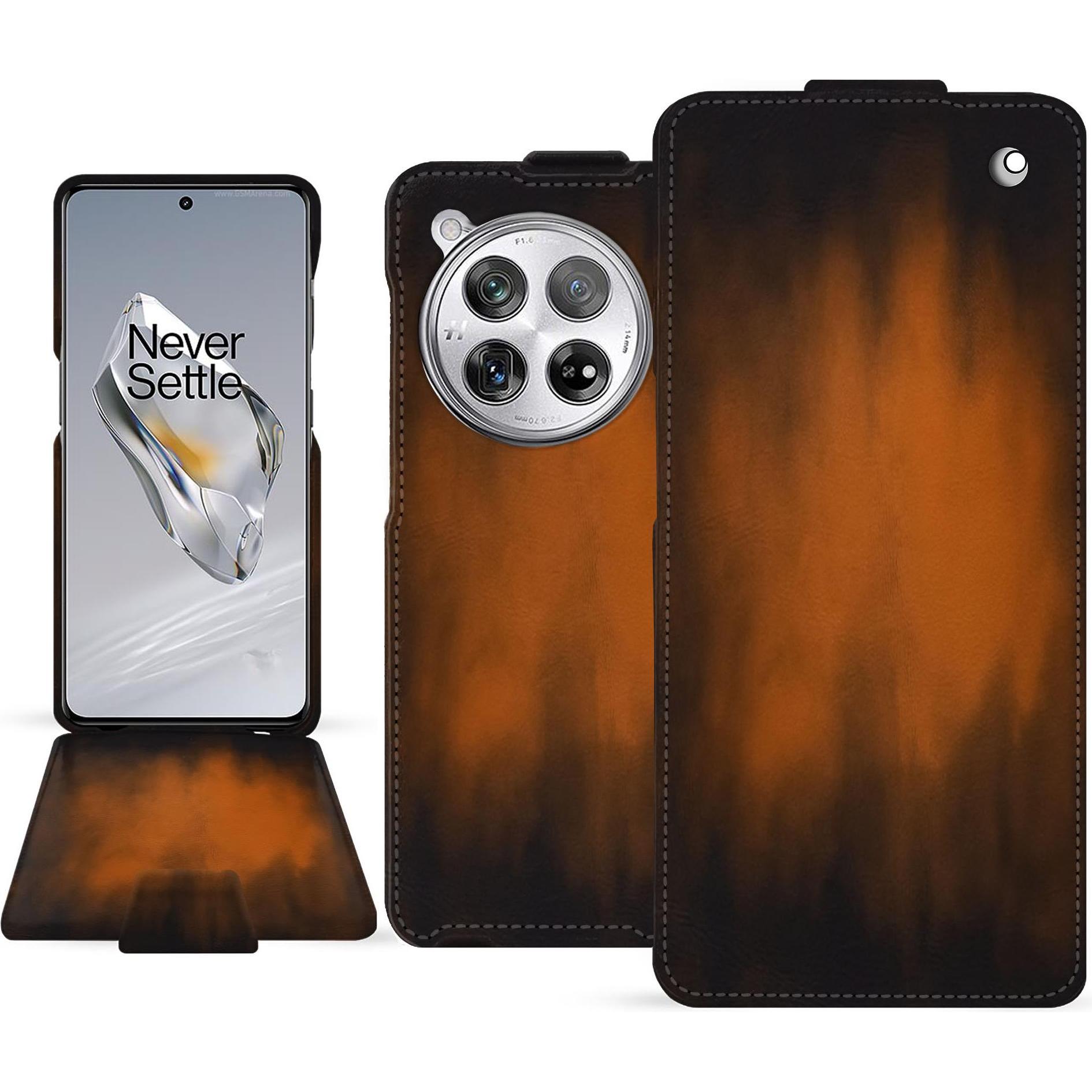 Thumbnail - Noreve Lederschutzhülle vertikal (OnePlus 12), Smartphone Hülle, Braun