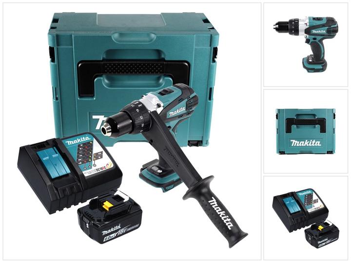 Produktbild Makita DDF 458 RG1J Akku Bohrschrauber 18 V 91 Nm + 1x Akku 6,0 Ah + Ladegerät + Makpac