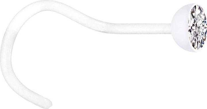 Immagine prodotto Star Piercing Perno nasale sterile curvo a semisfera trasparente in cristallo argento (Materiale sintetico, senza ottone)