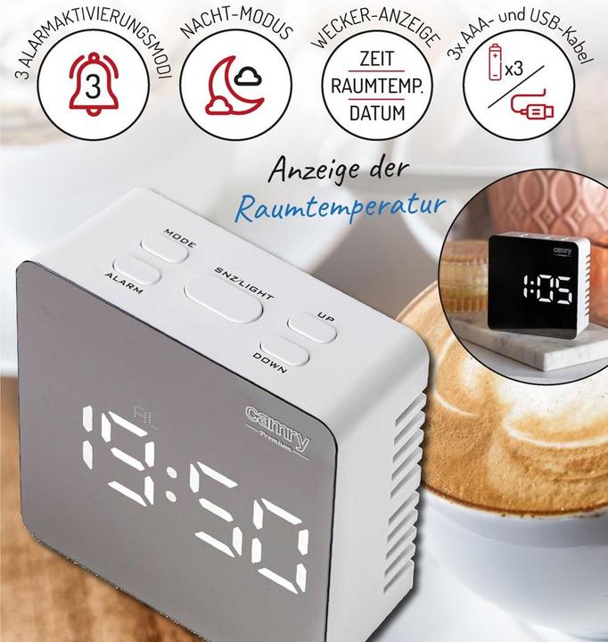 Actual product image Camry Alarm Clock CR 1150w Baltas