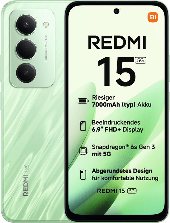 Image du produit Xiaomi Redmi 15 (256 Go, Ripple Green, 6.90", 5G)