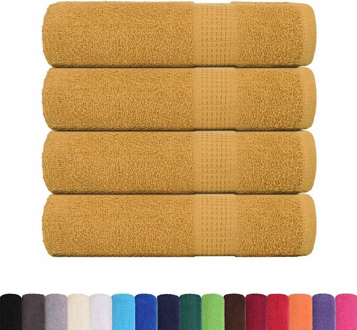 Produktbild VidaXL Handtücher 4 Stk. Golden 50x100 cm 360 g/m² 100% Baumwolle Badetuch (50 x 100 cm)