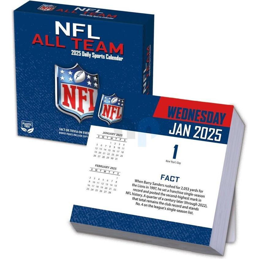 Turner, Agenda, NFL - All Team - Boxkalender 2025 (Italienisch, Spanisch, Englisch, Französisch, Deutsch)