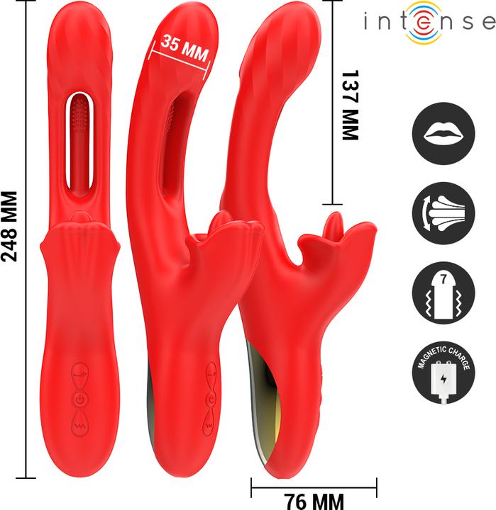Immagine prodotto Intense - Jessica Multifunktionsvibrator Klitorisstimulation 24,8 cm Rot