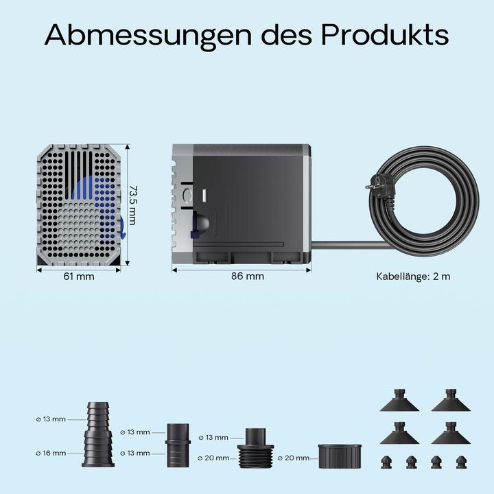 Immagine prodotto SunSun CHJ-600 ECO pompa per acquari 600 l/h 8 W pompa per acquari piccoli