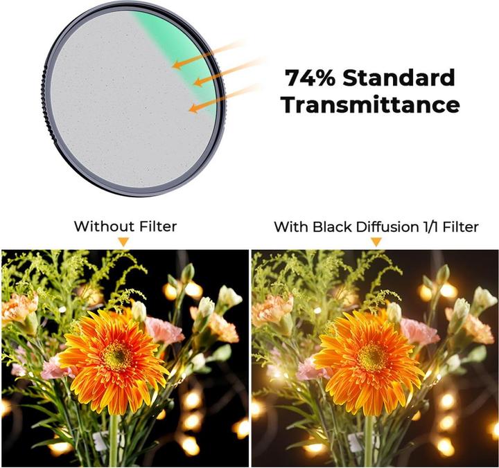 Produktbild K&F Concept 1/1 Black Mist Filter Nano X 58mm (KF-01.1664) (58 mm, Black Mist Filter)