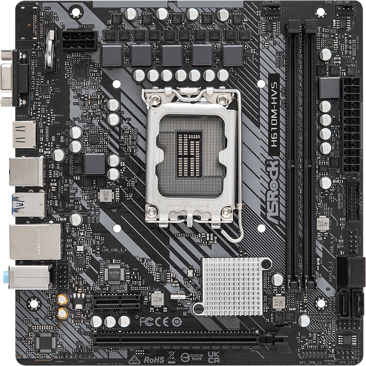 Actual product image AsRock H610M-HVS (LGA 1700, Intel H610, mATX)