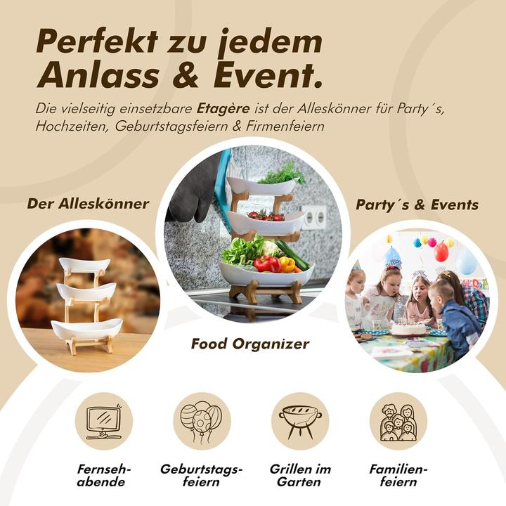 Immagine prodotto Vaneja 3-stöckige Obst-Etagere