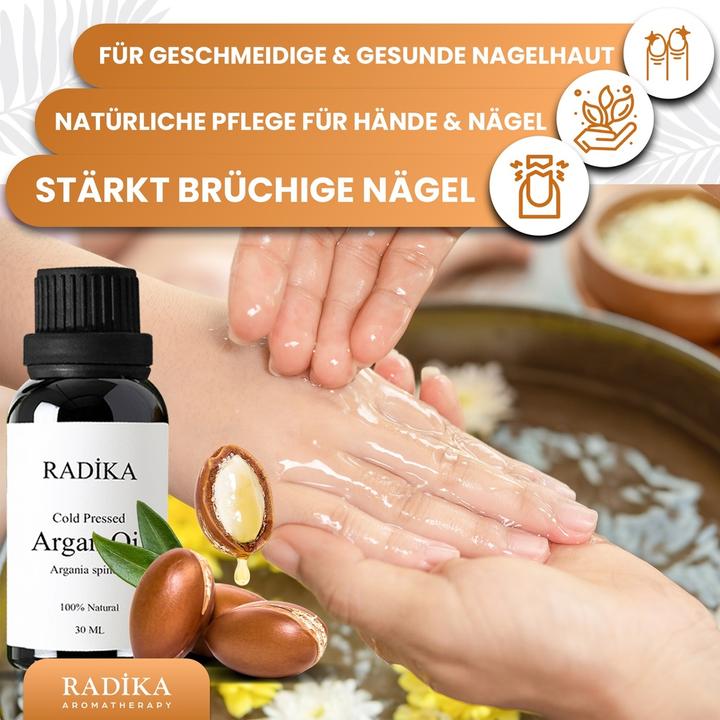 Image du produit Radika Huile d'argan, pressée à froid, 100% pure, BIO, naturelle, 30 ml (Huile pour le corps, 30 ml)
