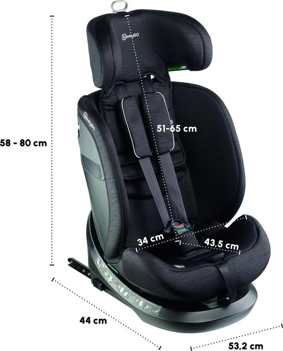 Produktbild BabyGo Protection 360 black (Kindersitz, ECE R129/i-Size Norm)