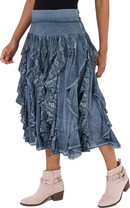 Actual product image Joe Browns Frilled Denim Look Midi Skirt (42)